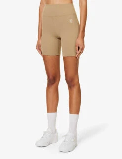 Runner Logo-print High-rise Stretch-woven Shorts -Whistles Store R04205133 ESPRESSOWHITE ALT02