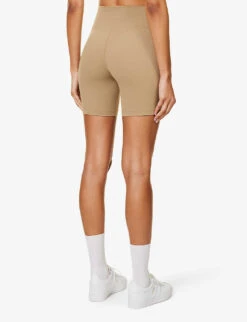 Runner Logo-print High-rise Stretch-woven Shorts -Whistles Store R04205133 ESPRESSOWHITE ALT03