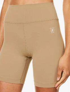 Runner Logo-print High-rise Stretch-woven Shorts -Whistles Store R04205133 ESPRESSOWHITE ALT04