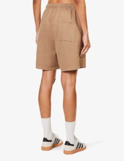 Made In The USA Logo-print High-rise Regular-fit Cotton-jersey Shorts 10 Made In The USA Logo-print High-rise Regular-fit Cotton-jersey Shorts -Whistles Store R04205135 ESPRESSOWHITE ALT03