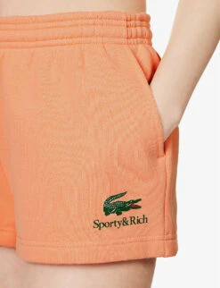 Lacoste X Sporty & Rich Disco Brand-print Cotton-jersey Shorts -Whistles Store R04205207 RECIFAL ALT04